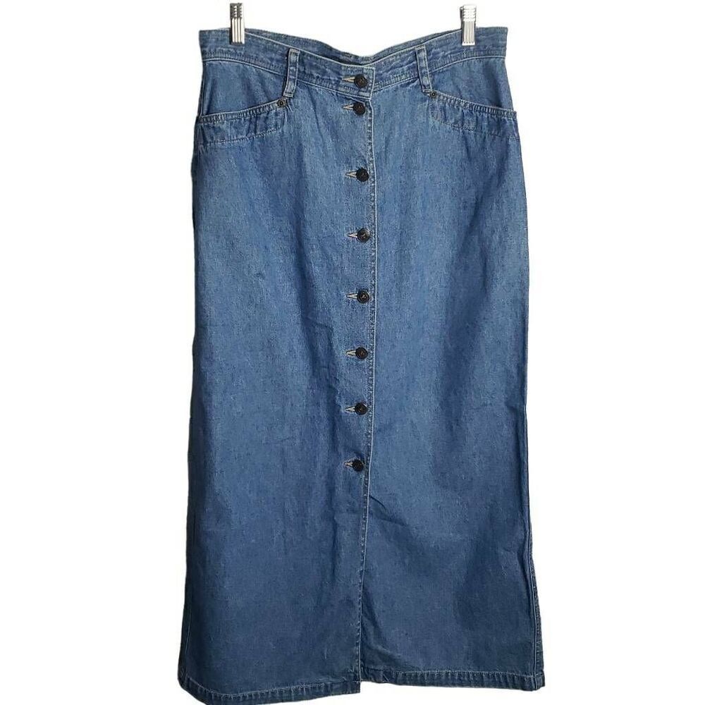 Vintage Liz Wear Long Jean Skirt